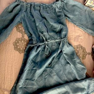 Denim off the shoulder dress